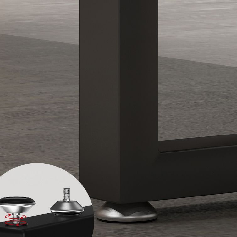Mesa de comedor rectangular industrial mesa de madera maciza con base de caballete negro para uso doméstico