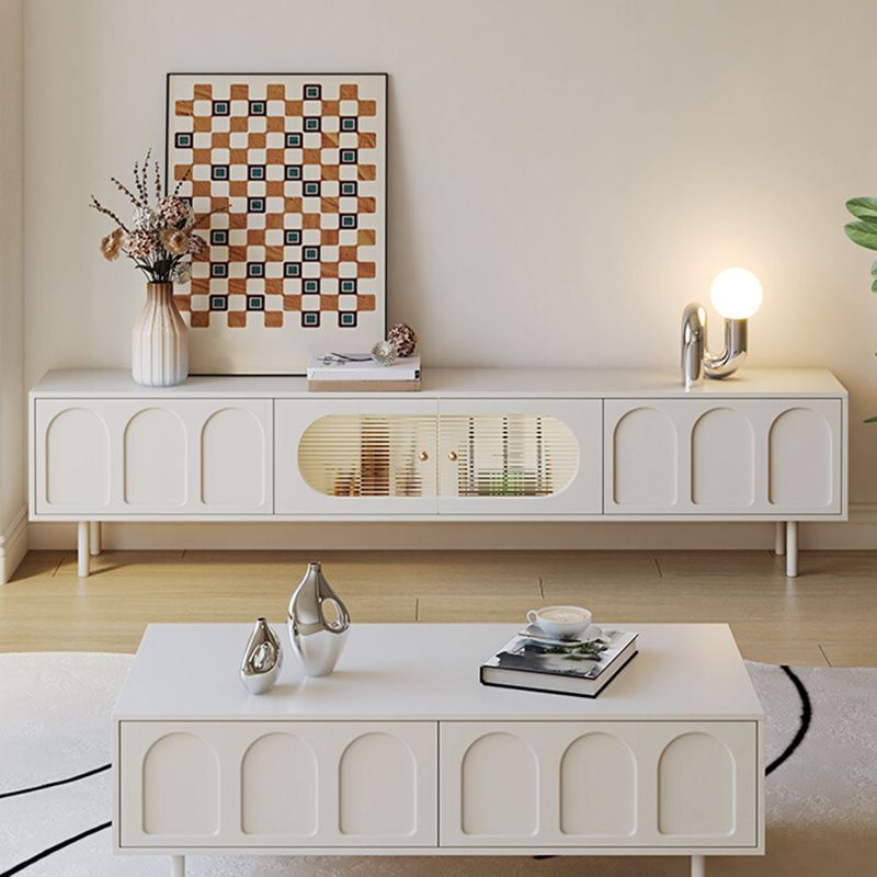 Scandinavian TV Media Console White Media Console TV Stand with Drawers