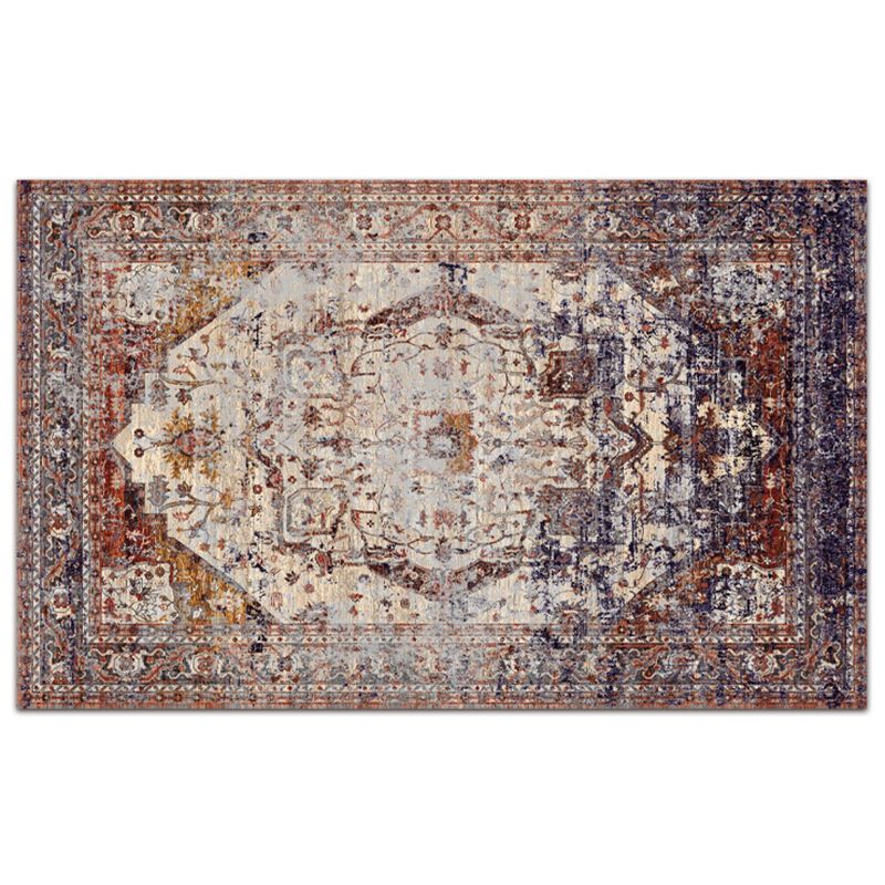 Couleur marocain Concentric Circles Rapis Polyester Tapis en détresse Tapis sans glissement Rapier intérieur pour le salon
