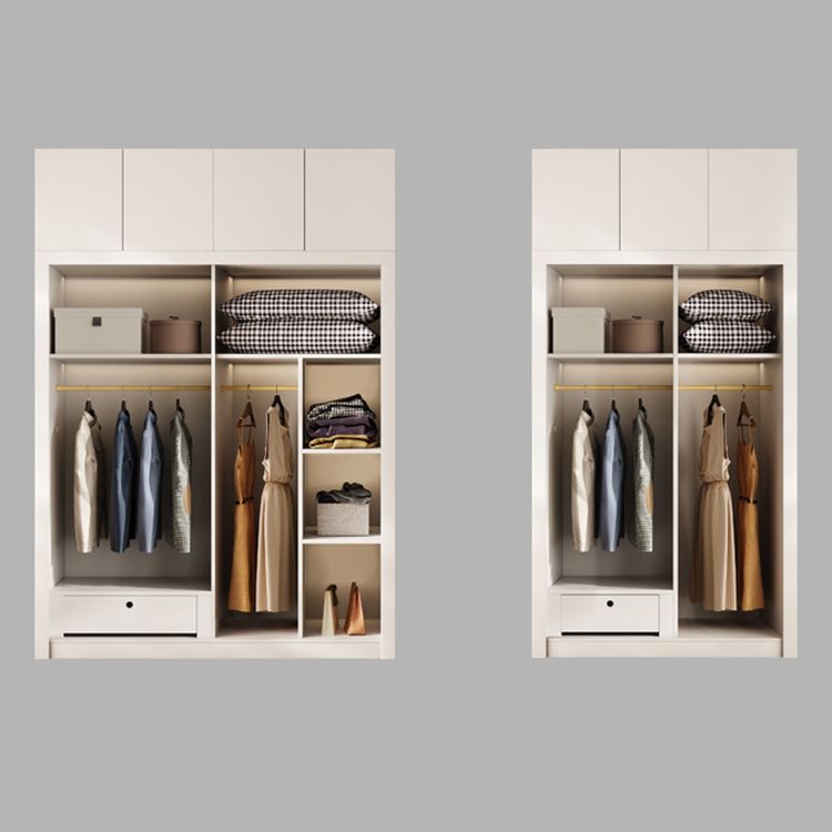 Modern Wardrobe Armoire with Garment Rod Wood Wardrobe Cabinet