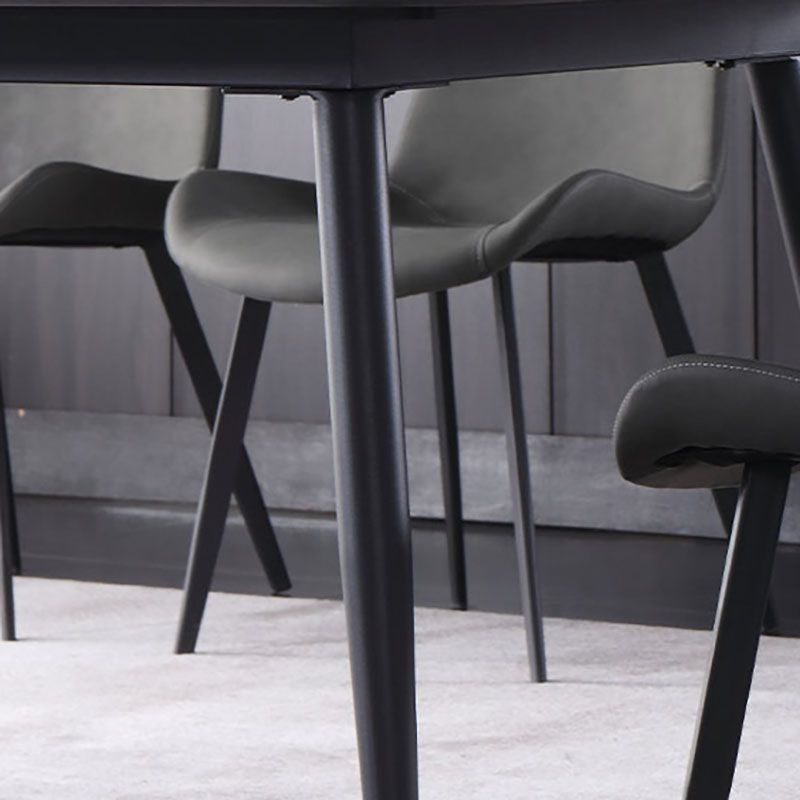 1/4/5/7 Pcs Metal Modern Dining Room Set with Rectangle Metal Base Table Dining Set