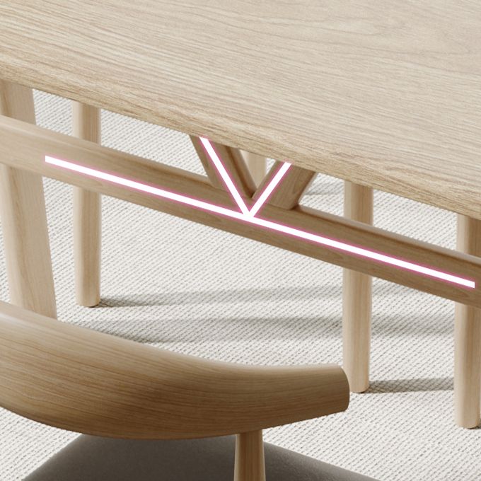 Juego de comedor de comedor contemporáneo rectangular MDF con base metálica