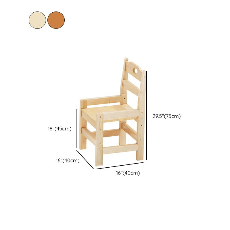 Pine Solid Wood Study Desk Table and Chair Set with Storage Shelves