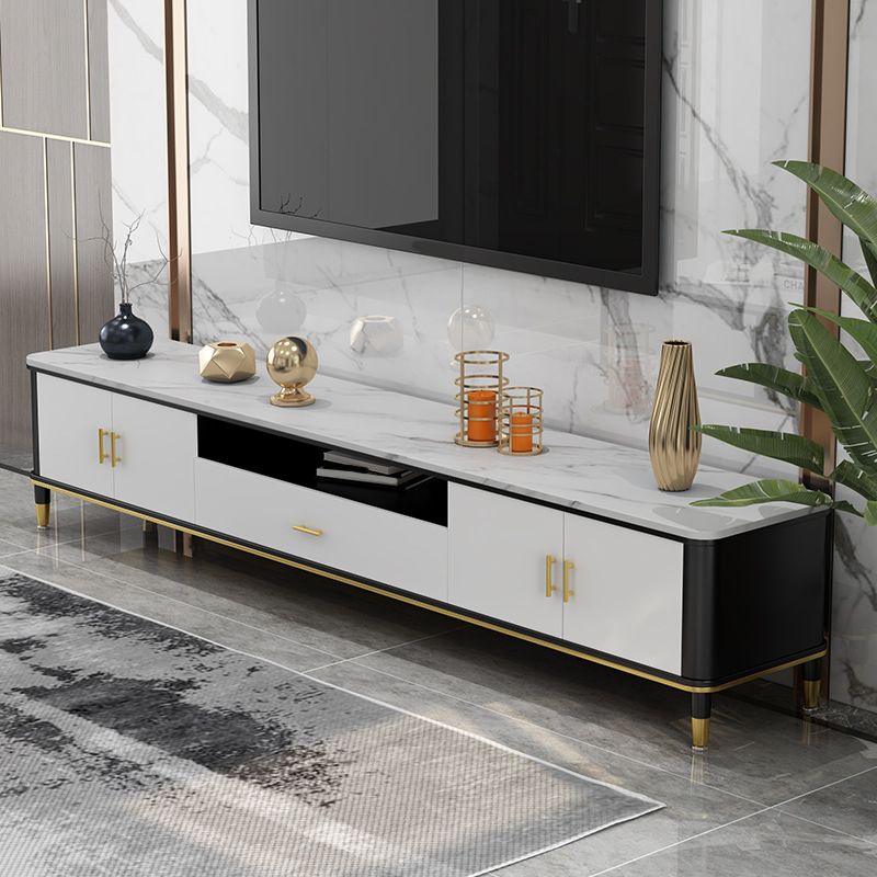 Open Storage TV Media Console Stone TV Console for Living Room