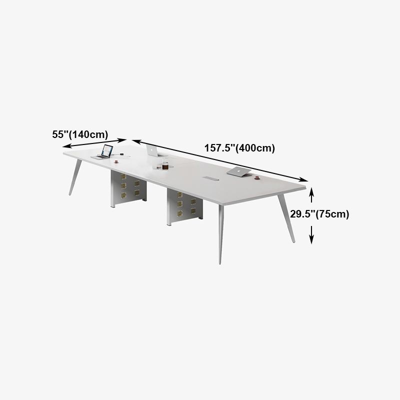 Contemporary Rectangle Dining Table Solid Wood Top Indoor Table with 4 Legs