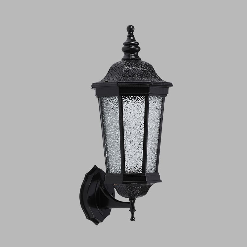 Logge Light sconce a parete geometrica 1 testa a parete in vetro a parete montata in nero per giardino