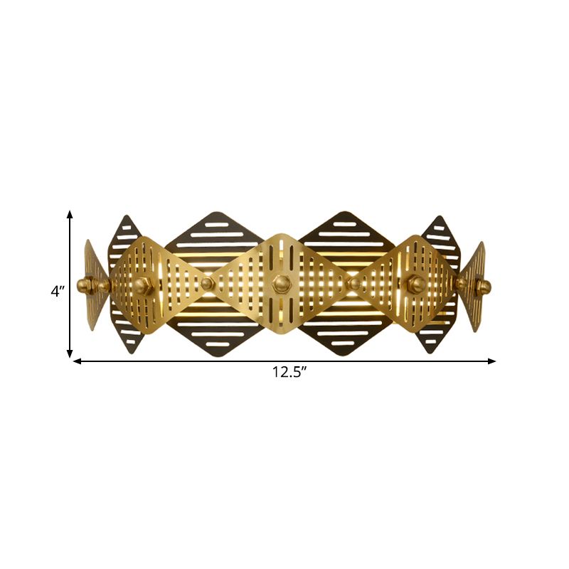 Rhombus Rahmen Eisenwand Licht kolonialstil einzelner schwarz und goldener Wandleuchten