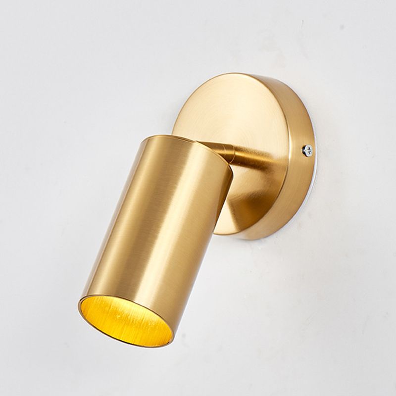 Cylindrical Metal Spotlight Wall Sconce Nordic Style Simplicity Bedside Reading Light for Bedroom