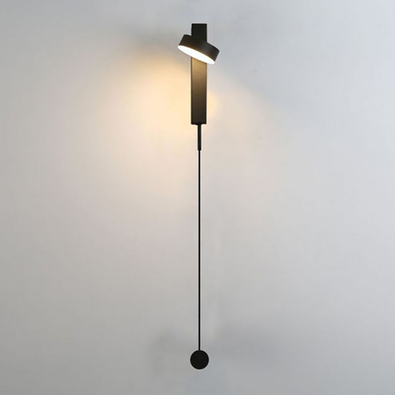 LED Modern Metal Wall Sconce Circle Shape Wall Lamp with Acrylic Shade for Bedroom