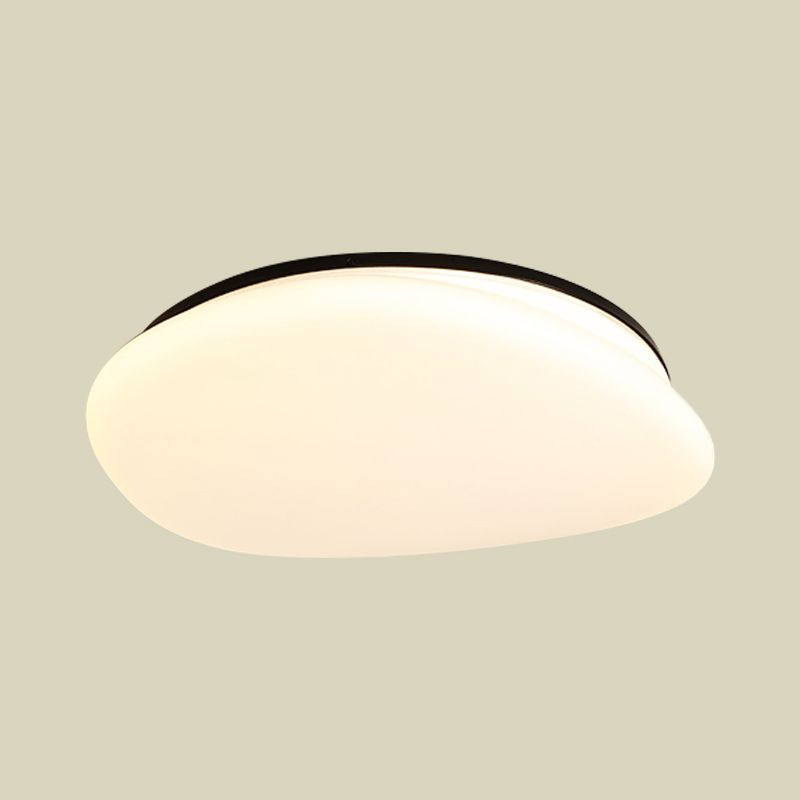 Stone Shaped Ceiling Mounted Fixture Modernist Acrylic LED Black and White Flush Light for Bedroom