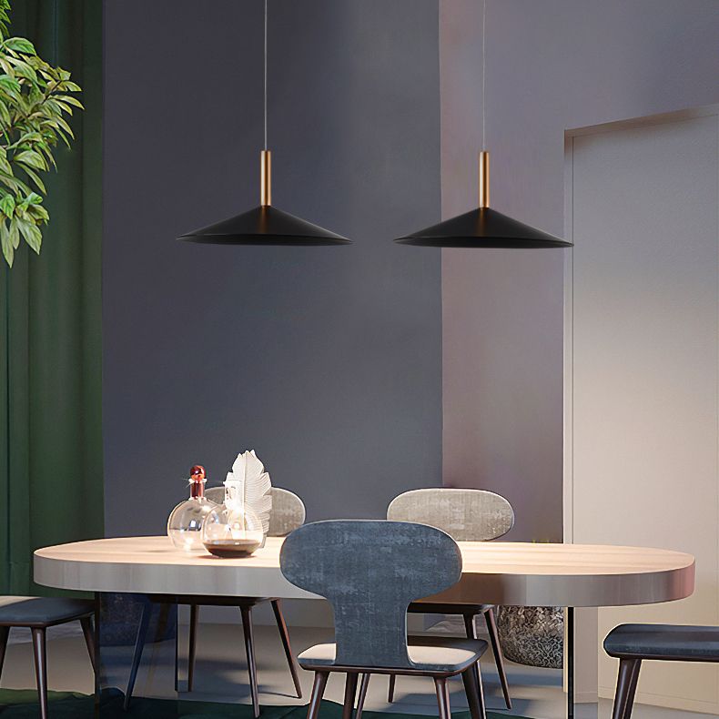 Cone Shape Hanging Lighting Postmodern Style Metal 1 Light Pendant Lamp for Bedside