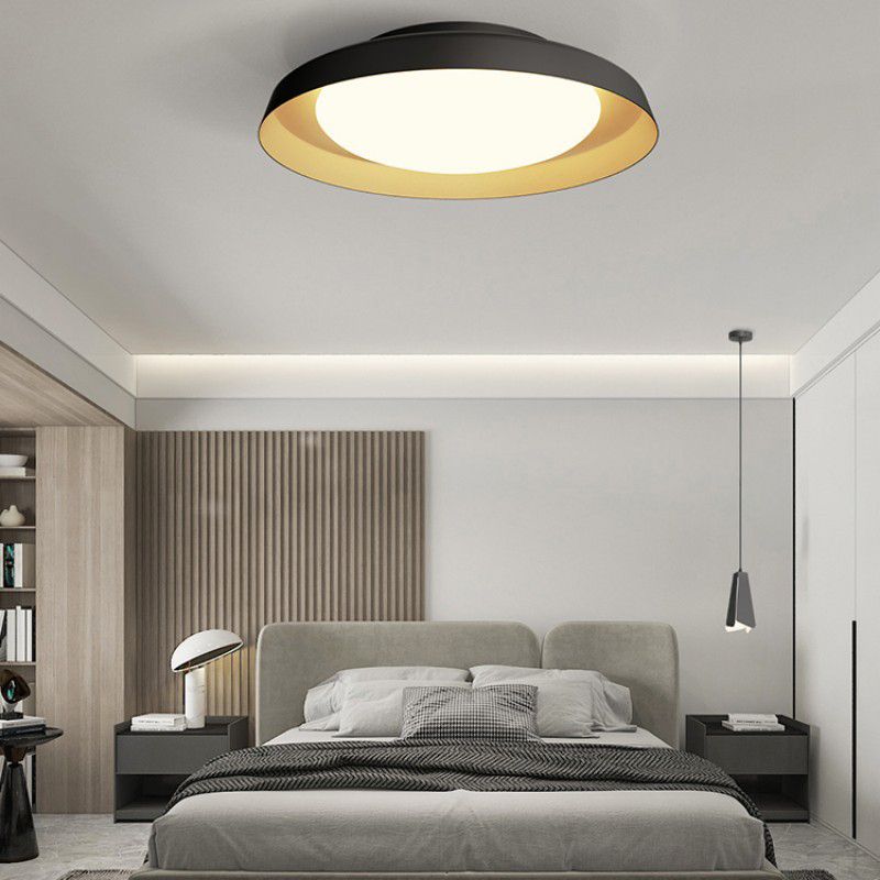 Modern 1 - Light Ceiling Flush Mount Iron & Acrylic LED Flush in Black / White