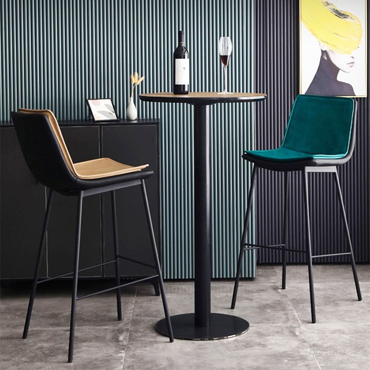 Contemporary Style Bar Stool PU Leather Counter Bar Stool with Metal Legs