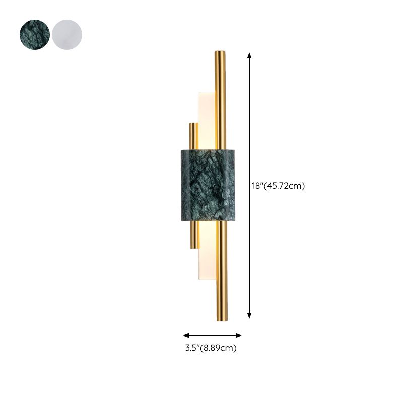 Post Modern Wall Sconce in Gold Marble & Acrylic LED Wall Mounted Fixture
