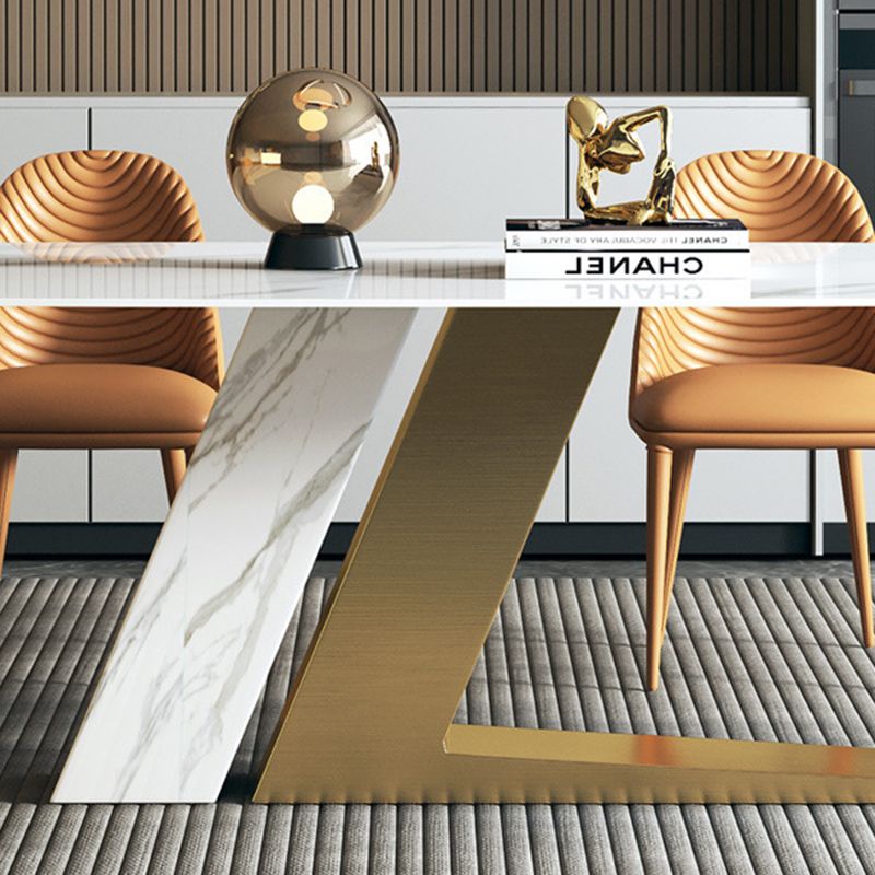 Contemporary Style Sintered Stone Rectangle Table Set 1/4/5/7 Pieces Set