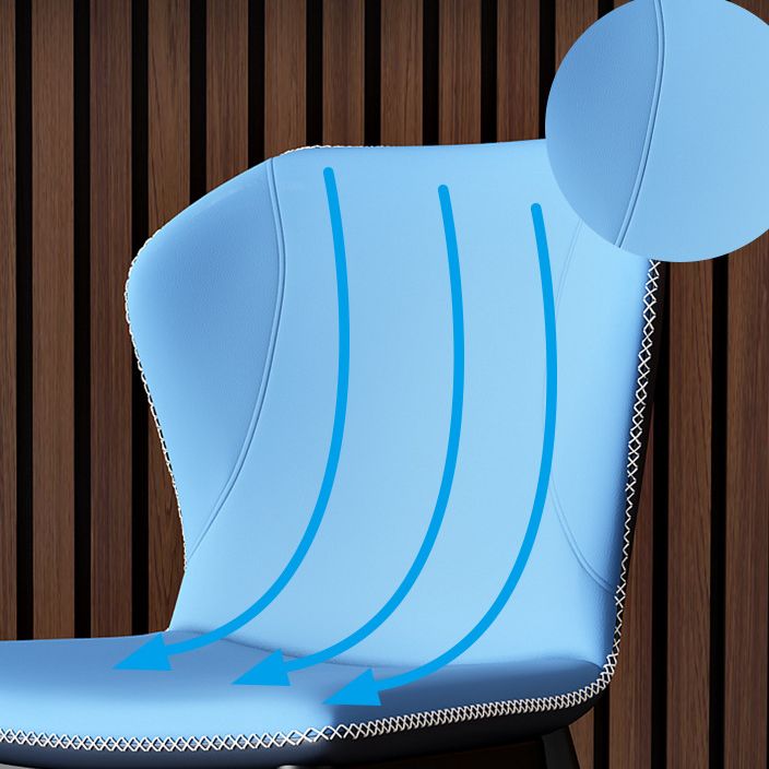 Silla lateral casera de cuero moderna con respaldo mate Silla de comedor