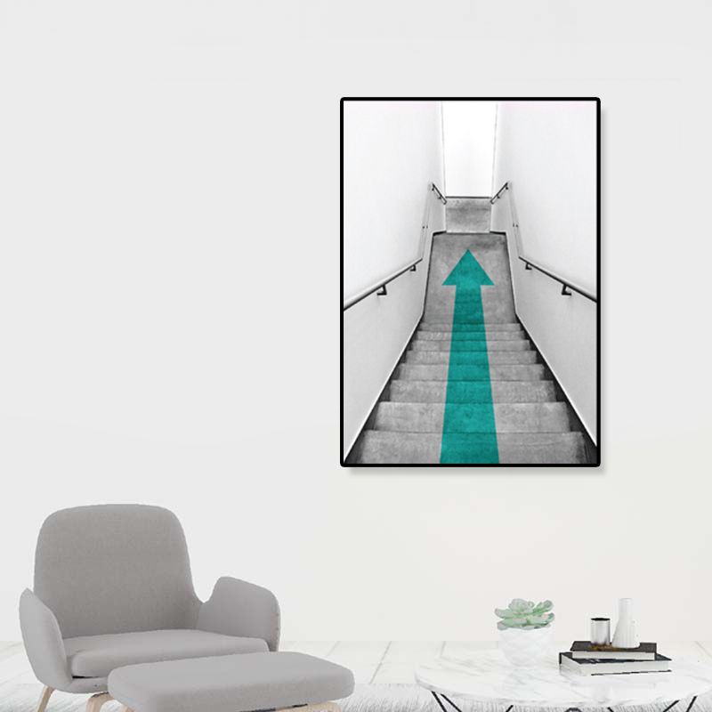 Lichte kleur foto trap canvas architectuur hedendaagse getextureerde muur kunst decor