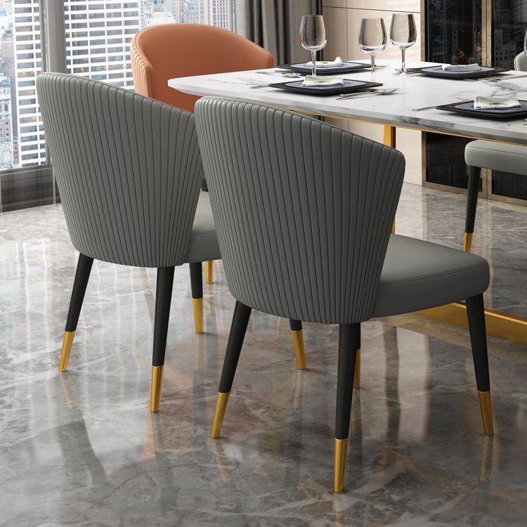 Silla auxiliar escandinava de interior tapizada con respaldo de madera para comedor (juego de 2)