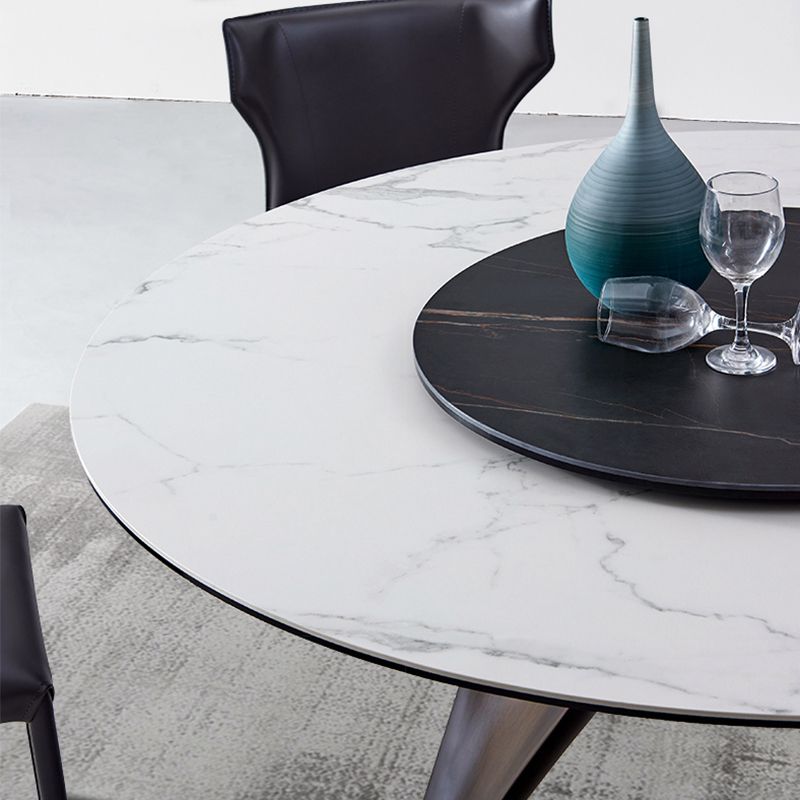 Contemporary  Dining Table Stone Round Dining Room Table with Tripod Base