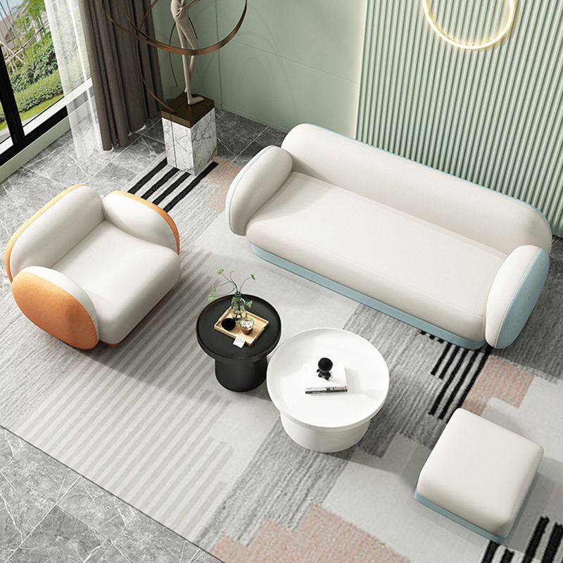 Modern Macaroon Sofa Pillow Top Arm Standard Tight Back Sofa for Apartment
