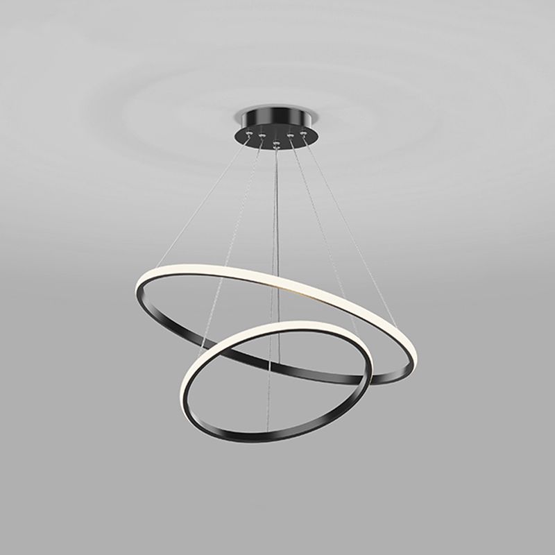 Modern Circle Chandelier Metal Layered LED Chandelier Pendant for Living Room