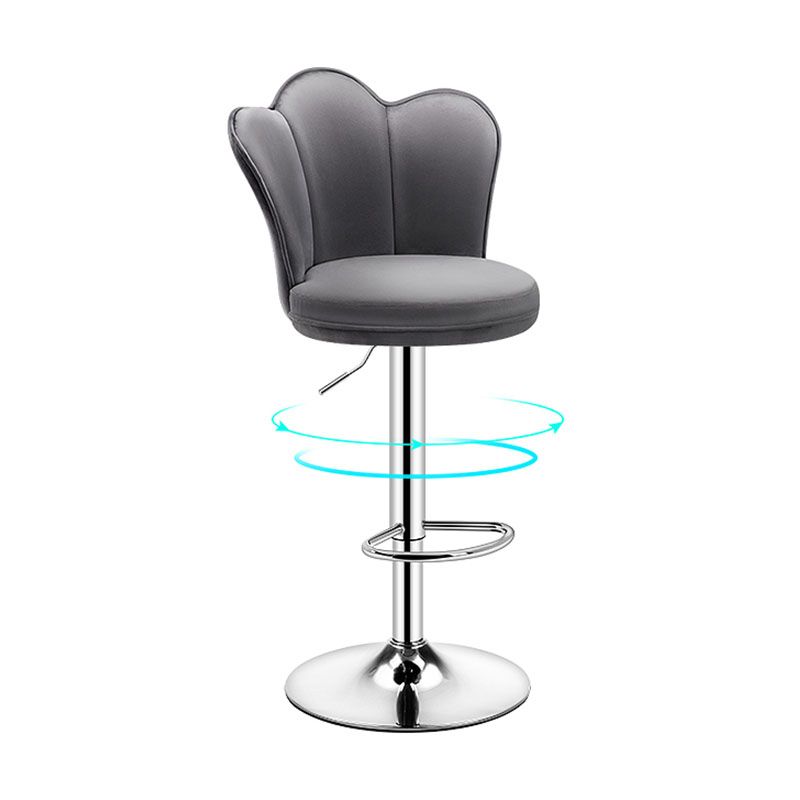 Adjustable Height Upholstered Counter Stools Scandinavian Bar Stools with Chrome Base