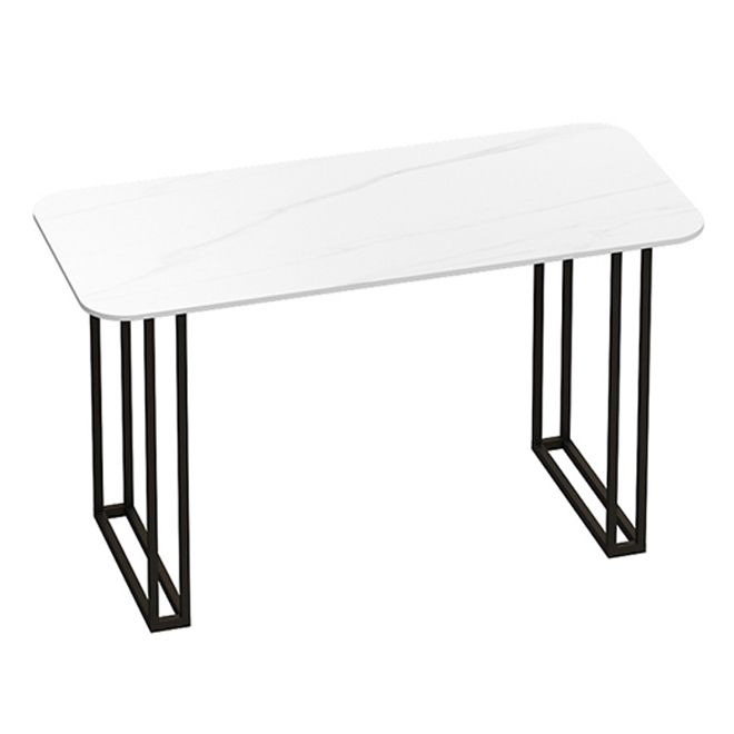 Table à manger de luxe traditionnelle table de pierre fritrée avec base en métal pour salle à manger