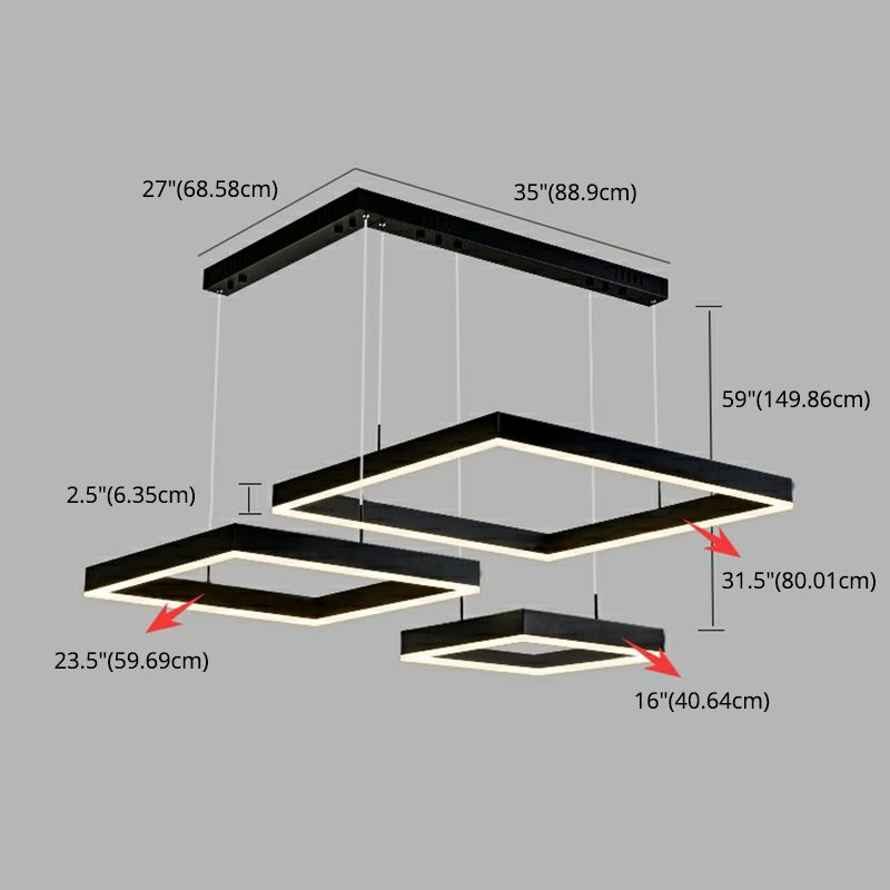Modern vierkante kroonluchter verlichtingsarmaturen metaal kroonluchter licht
