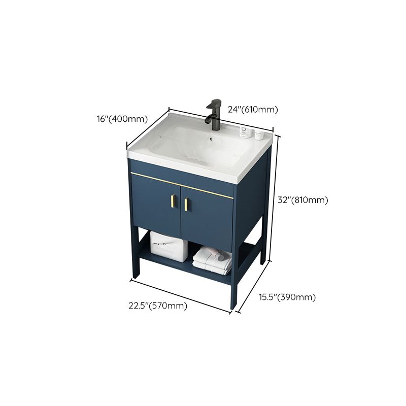 Contemporary Vanity Sink Mirror Cabinet Metal Vanity Cabinet with Storage Shelving