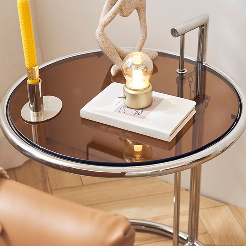 20" Wide Contemporary Corner Table Metal Round Accent Side Table