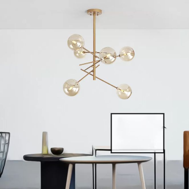 Lampada lampadario di vetro molecolare Minimalismo lampadario oro lampadario