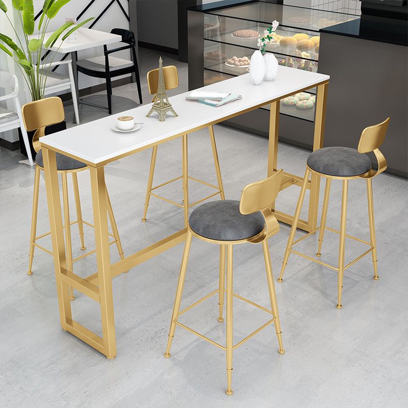 Glam Bar Height Table Faux Marble Top Bistro Table for Patio Use