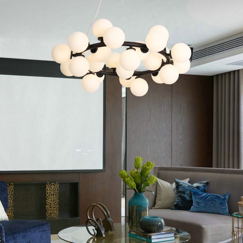 Accesorios modernos de iluminación de vidrio de lámpara de lámpara múltiple para el comedor