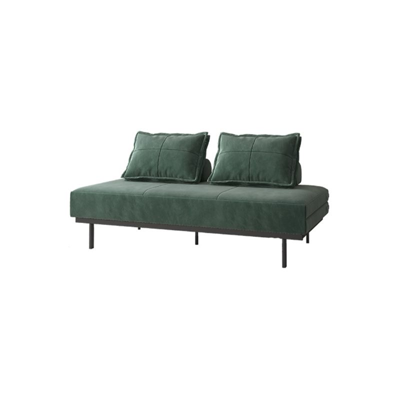 Scandinavian Futon Sofa Bed Fabric Pillow Back Armless With Chrome Legs Sleeper Sofa