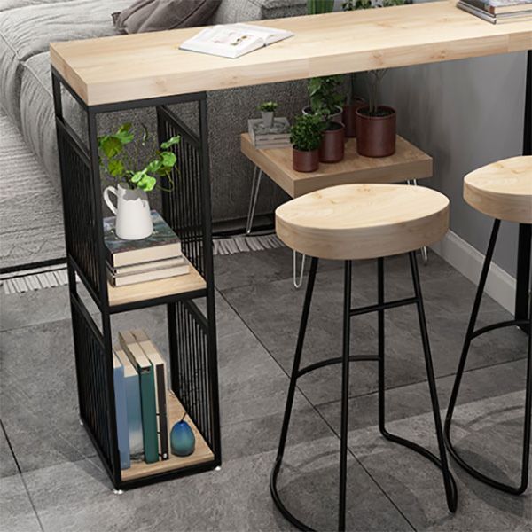 Industrial Rectangle Bistro Bar Desk Solid Wood Bistro Table for Indoor