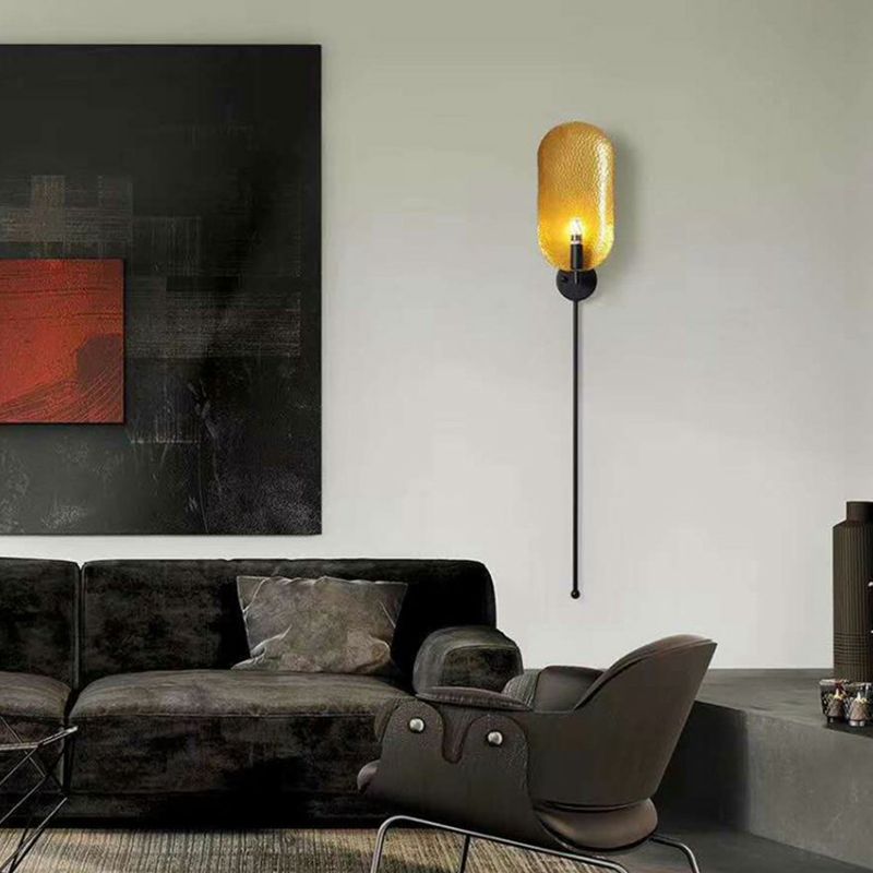 Geometric Wall Lighting Industrial 1-Light in Black for Living Room