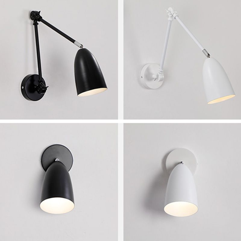 Lampada da parete a forma di cono in metallo, in stile contemporaneo montato da parete