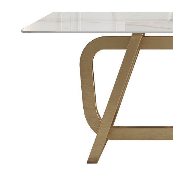 Mesa de comedor de acero inoxidable rectangular mesa de comedor de estilo de lujo para el hogar