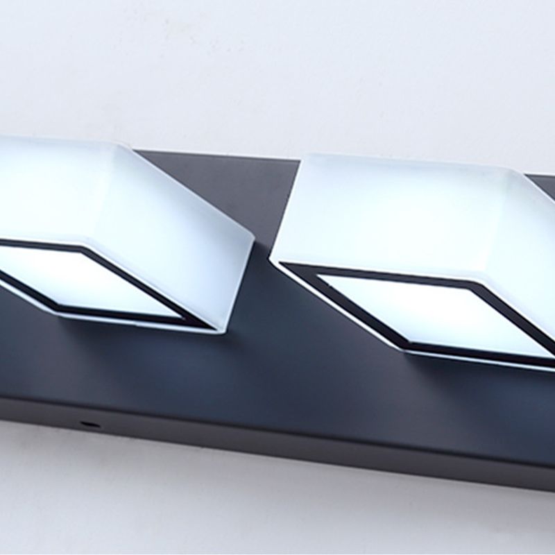 Modern Simple Rectangle Shape Vanity Light with Acrylic Shade for Shower Room