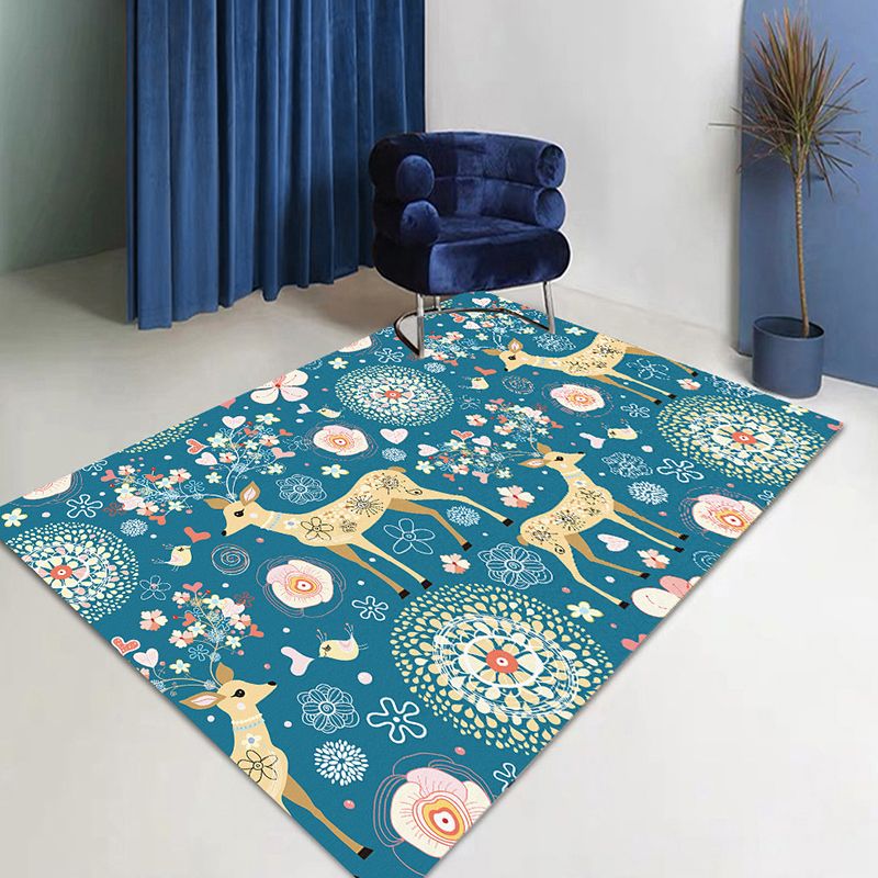 Lovely Animal Pattern Rug Funky Modern Polyester Carpet Anti-Slip Backing Indoor Rug for Home Decor