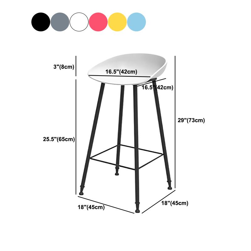 Modern Backrest Counter Stool Iron Cafe Bar Stool with Pedal and Acrylic Seat