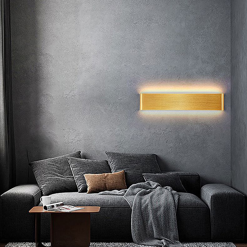 Rectangular Flush Mount Wall Sconce Postmodern Metal Living Room LED Wall Light