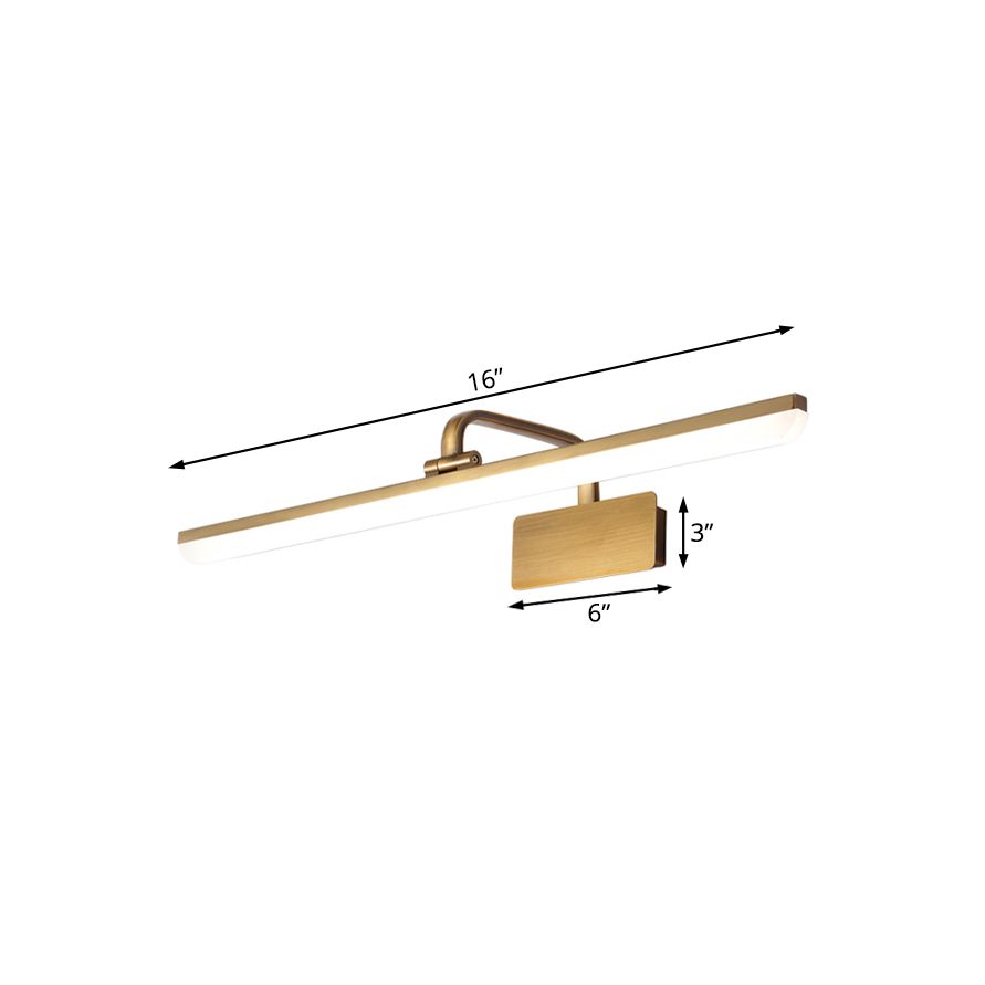 Luce a parete interno a LED con sfumatura di vanità in ottone spazzolato in ottone a sfumatura in luce calda/bianca, 16 "/19.5" w