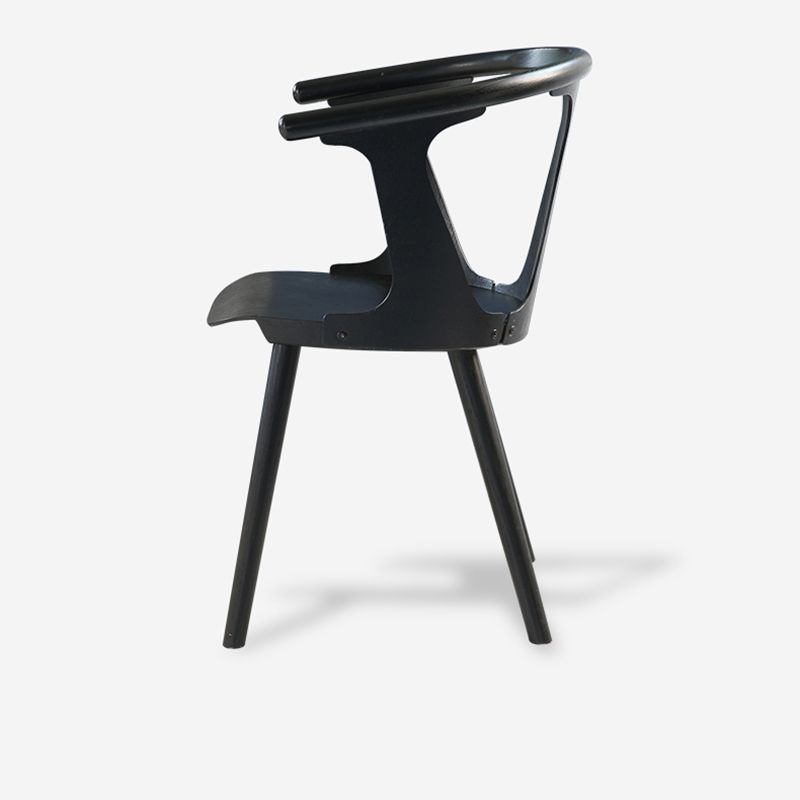 Solid Wood Side Chair Fixed Back Lounge Chair for Living Room