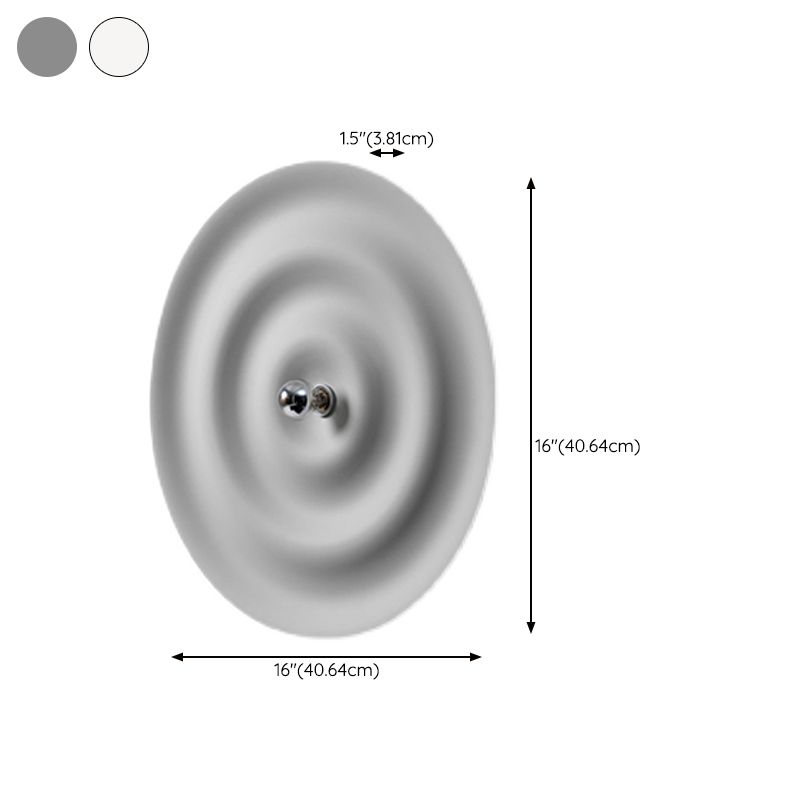 Modern Metal Wall Sconce Circular Shape Wall Light with Aluminum Shade for Bedroom