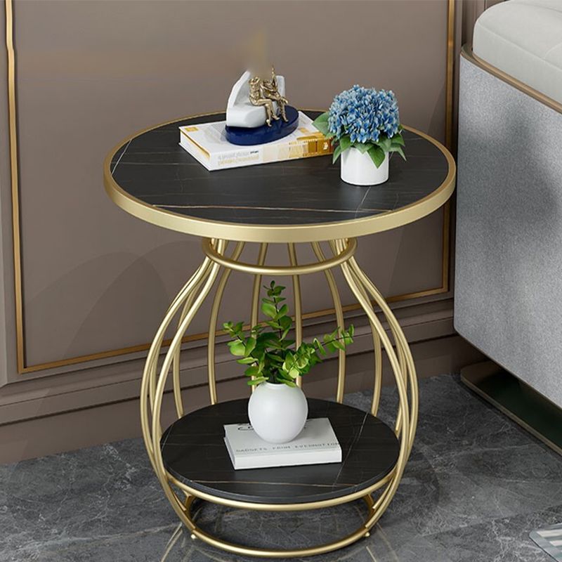 Modern Luxurious Metal Side Table Round Frame Sofa Side Accent Table