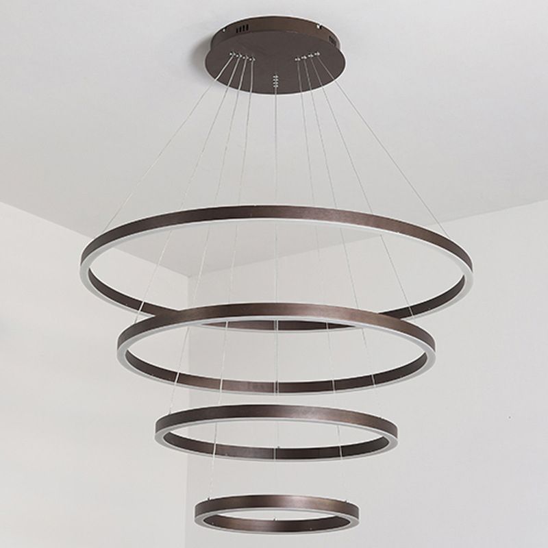 Orbicular Chandelier Lighting Fixtures Modern Coffee Hanging Chandelier with Silica Gel Shade
