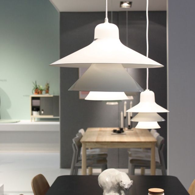 1 Light Layered Concentric Tiers Shade Pendant Lamp Nordic Style Metal  Hanging Lamp for Bedroom