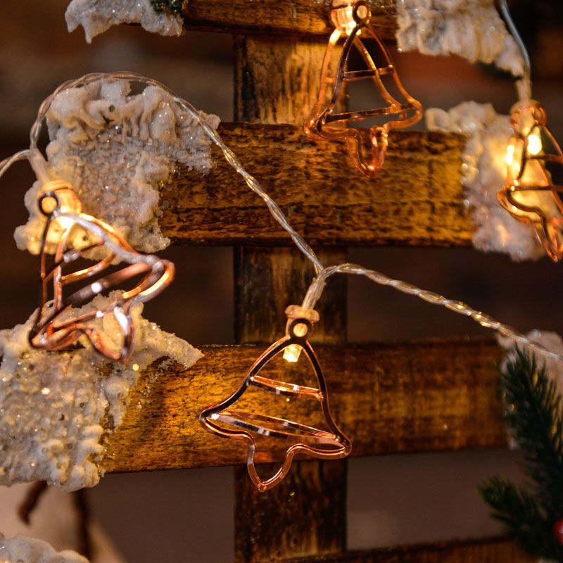 Caged Metallic Battery Powered String Lamp Art Decor Gold LED Christmas Fairy Lighting