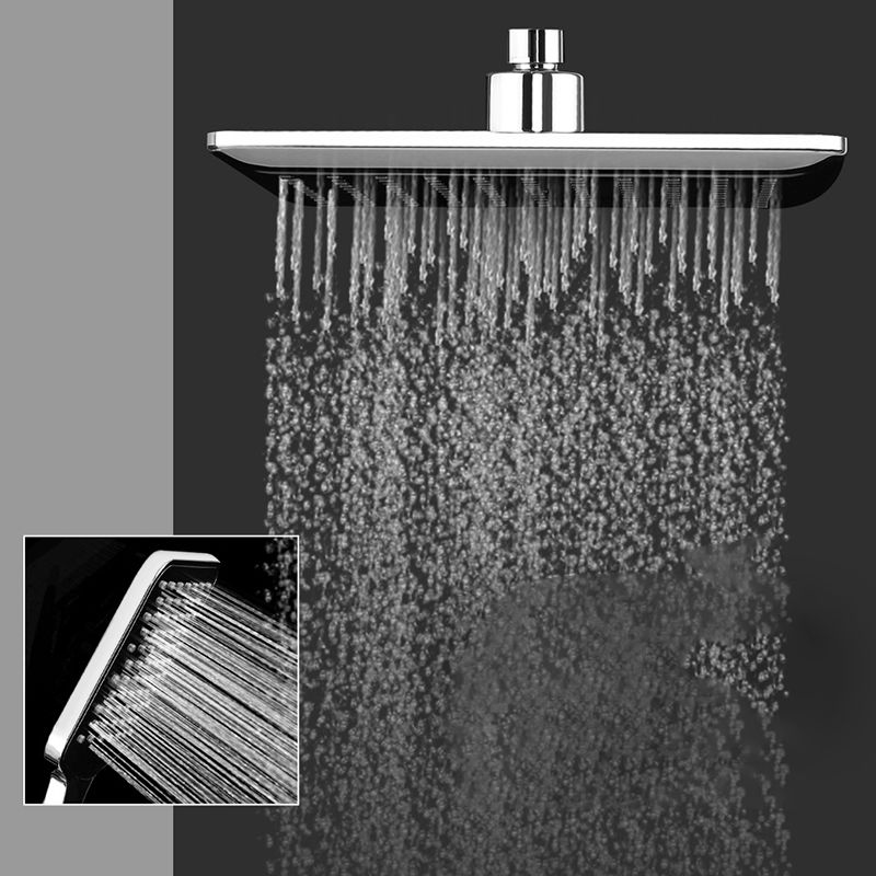 Chrome Square Shower Head Combo Wall Mounted and Ceiling Mounted Hand Shower